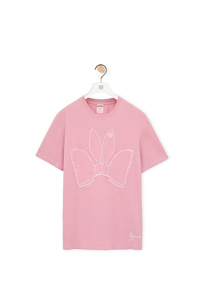 LOEWE 버니 티셔츠 - 코튼 브라이트 핑크
