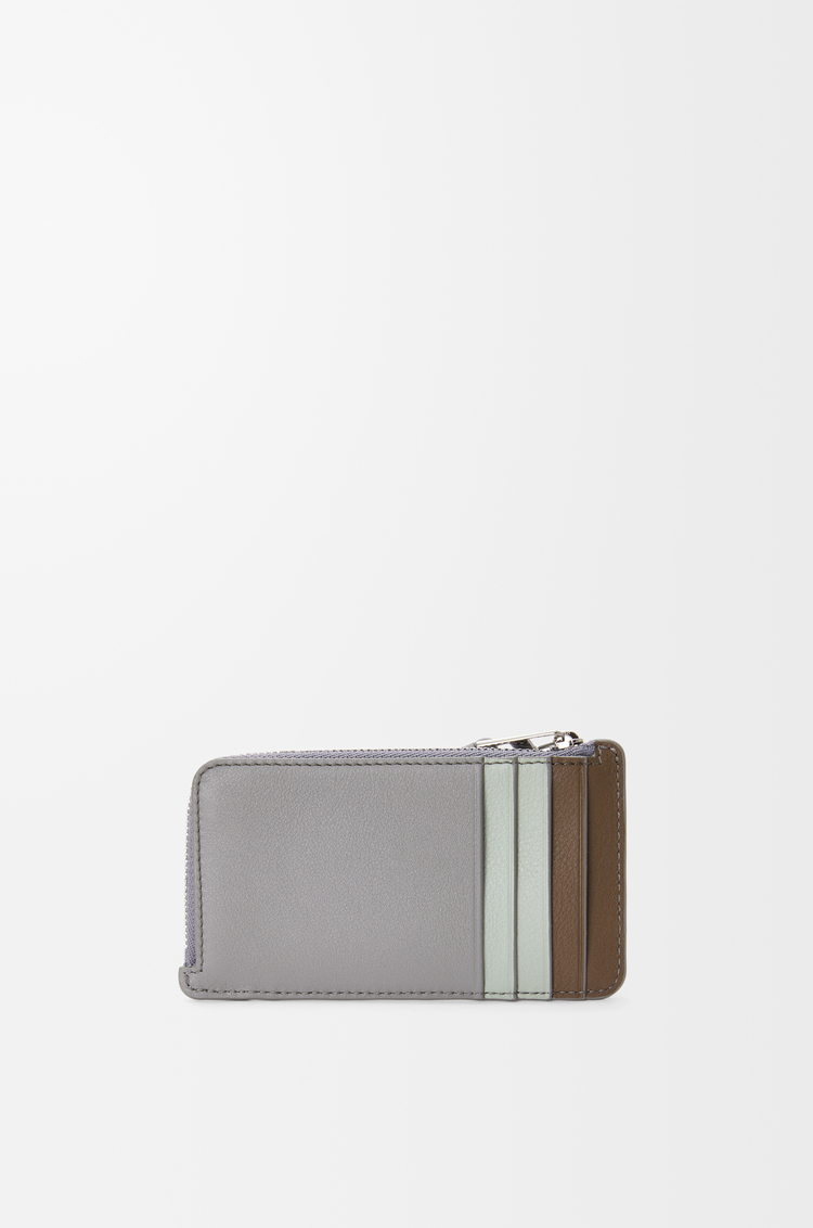 LOEWE Puzzle coin cardholder in classic calfskin Winter Brown/Ash Grey