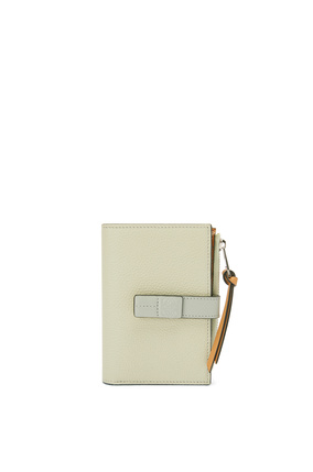 LOEWE Slim zip bifold wallet in soft grained calfskin Marble Green/Ash Grey plp_rd