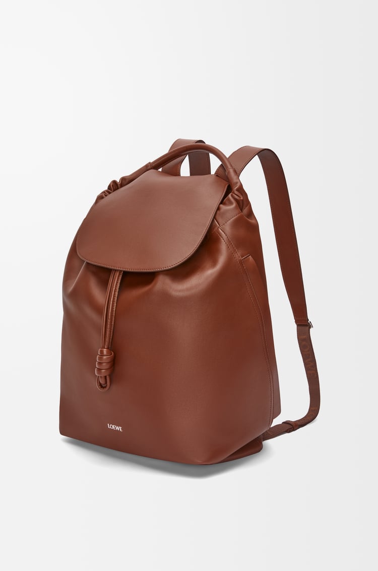 LOEWE Flamenco backpack in shiny supple calfskin Brownie