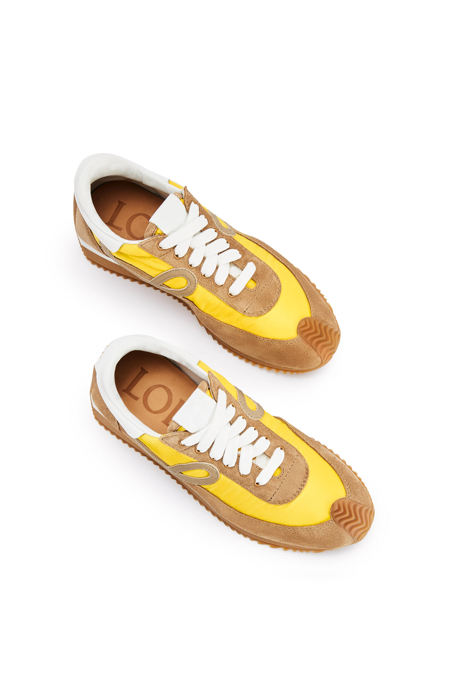 Flow runner in suede and polyester Yellow/Natural - LOEWE