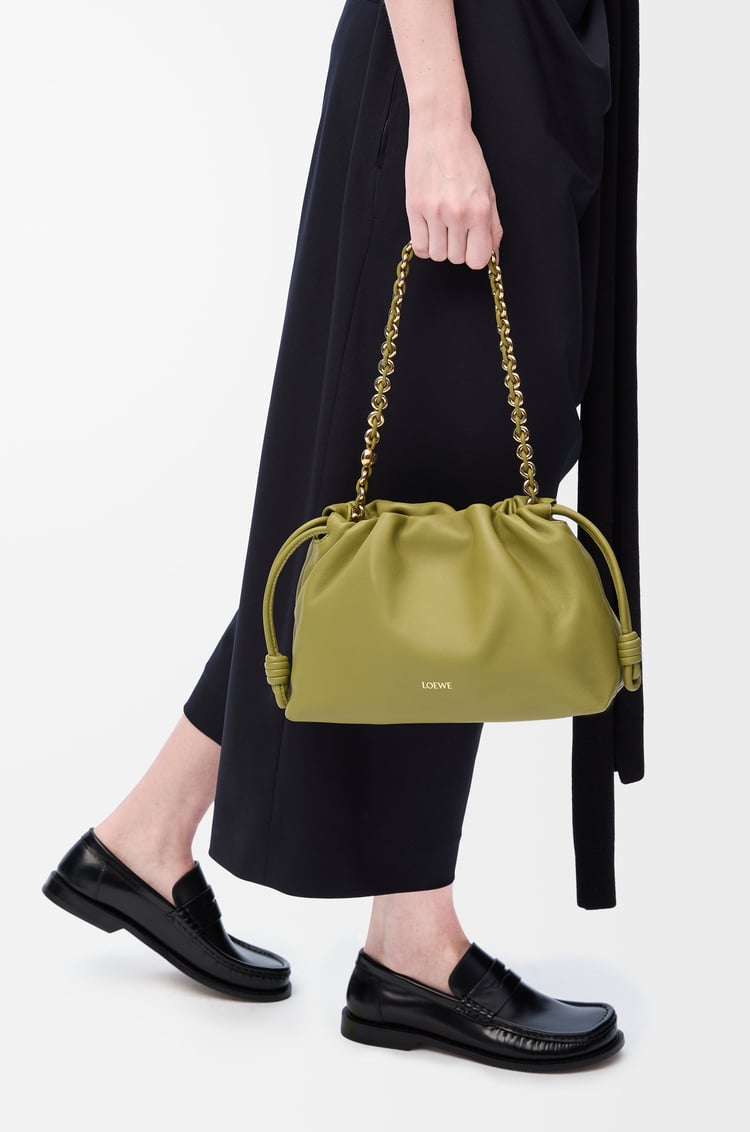 LOEWE Medium Flamenco purse in mellow nappa lambskin Light Moss