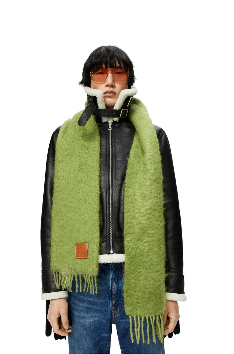 LOEWE Scarf in wool and cashmere Lime Green