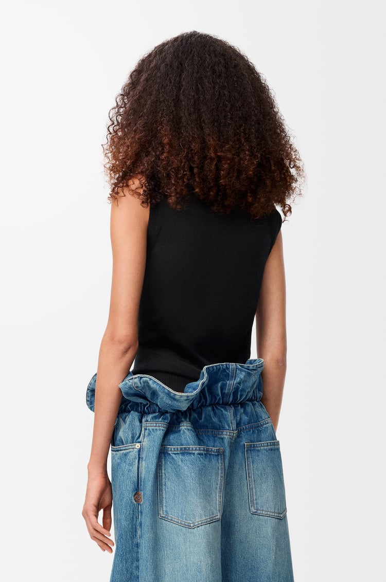 LOEWE Pull sans manches en cachemire et soie Noir