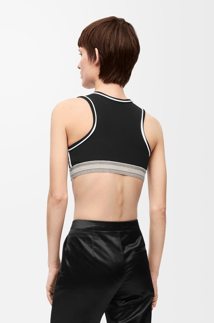 LOEWE Cropped tank top in viscose Black