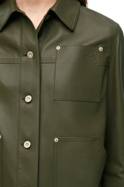LOEWE Workwear jacket in nappa lambskin 卡其綠 plp_rd