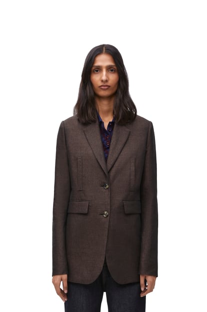 LOEWE Jacket in linen Dark Brown plp_rd