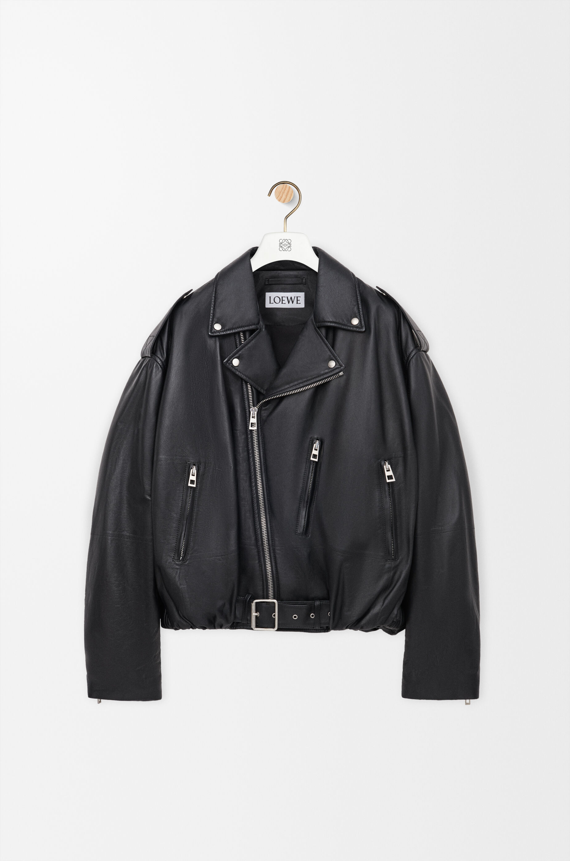 Balloon biker jacket in nappa lambskin Brown - LOEWE