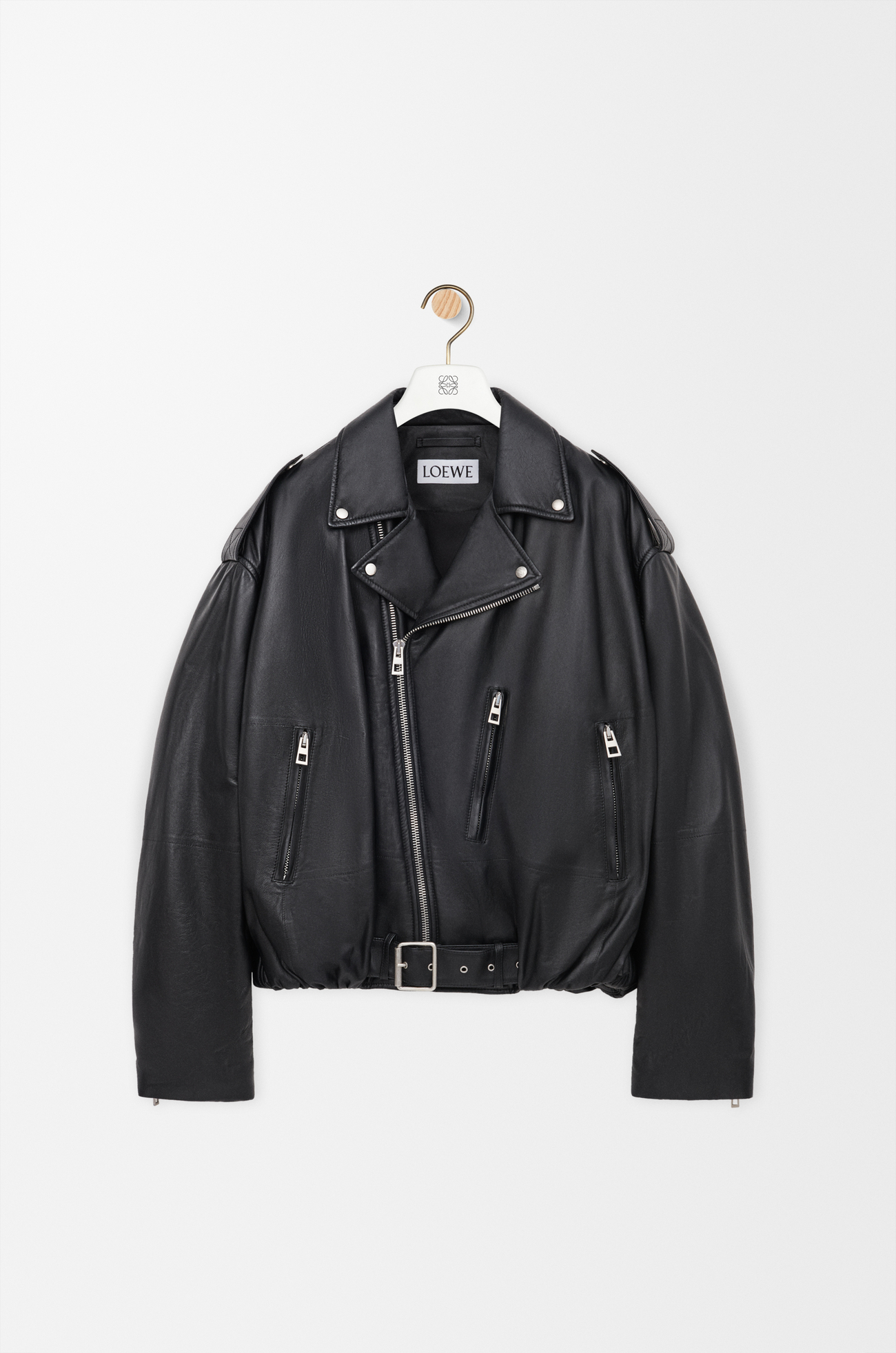 LOEWE Balloon biker jacket in nappa lambskin Black