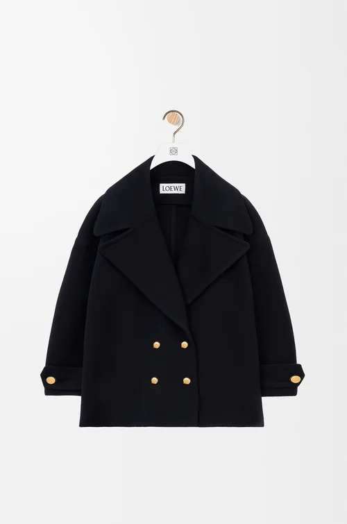 LOEWE Pebble peacoat in wool Midnight Blue