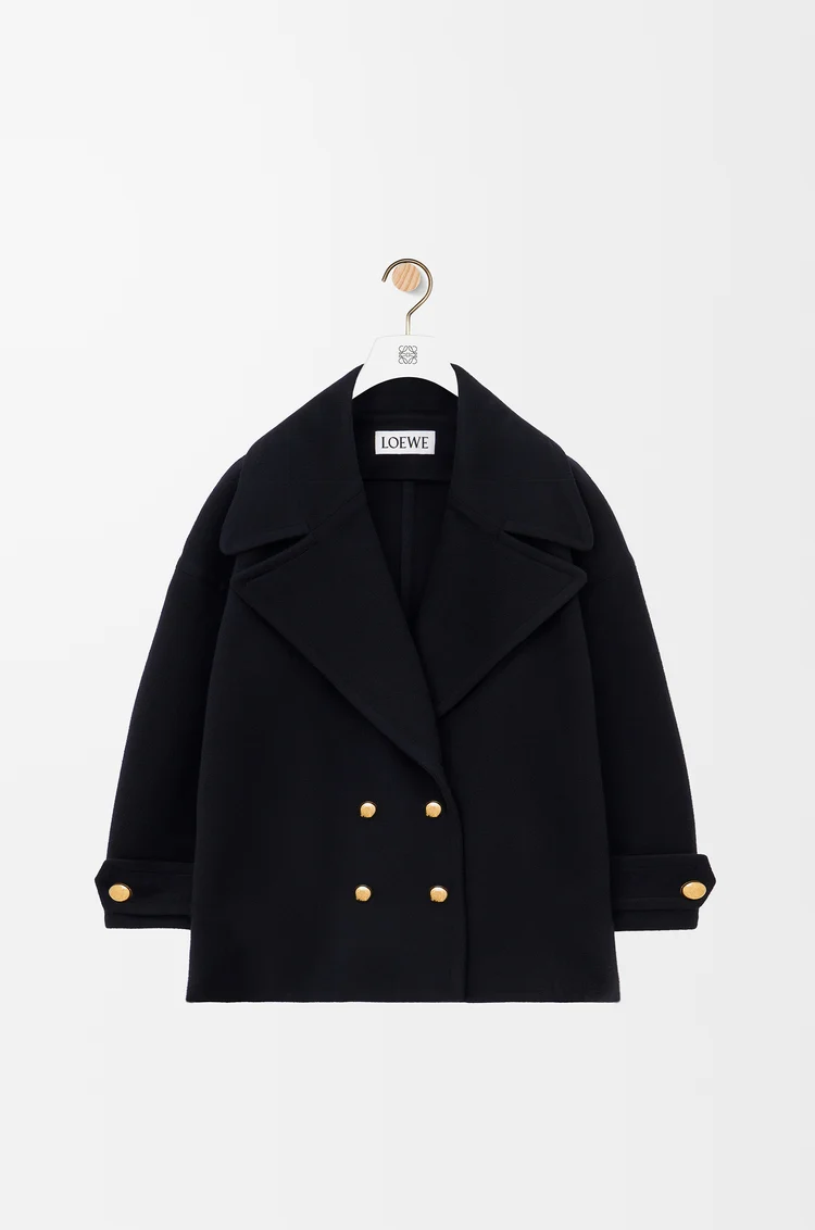 LOEWE Pebble peacoat in wool Midnight Blue