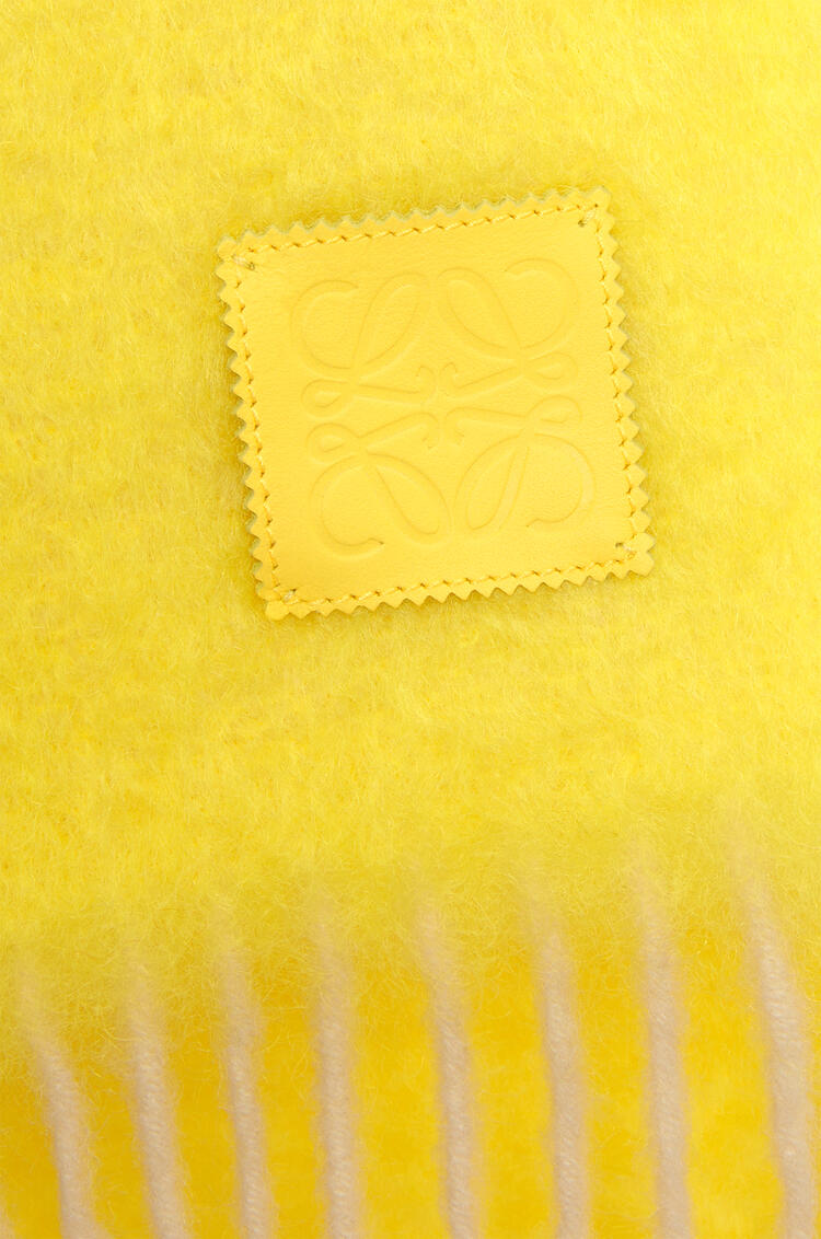 LOEWE 羊毛與馬海毛混紡圍巾 黃色
