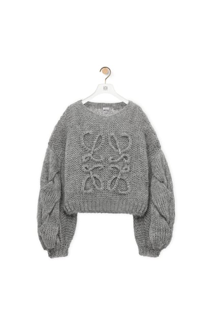 LOEWE Anagram sweater in mohair Grey Melange