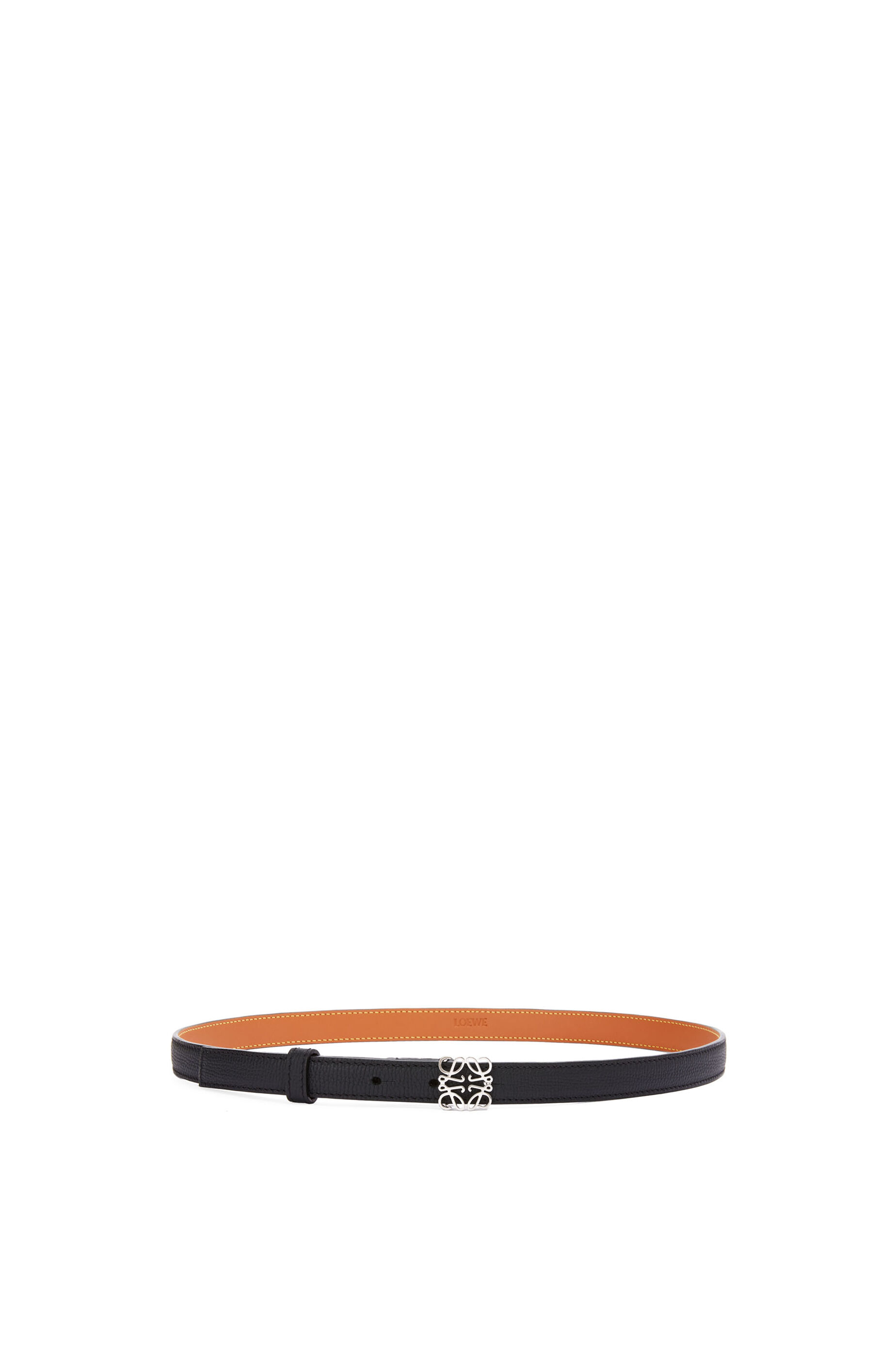 Anagram belt in pebble grain calfskin Tan/Gold - LOEWE