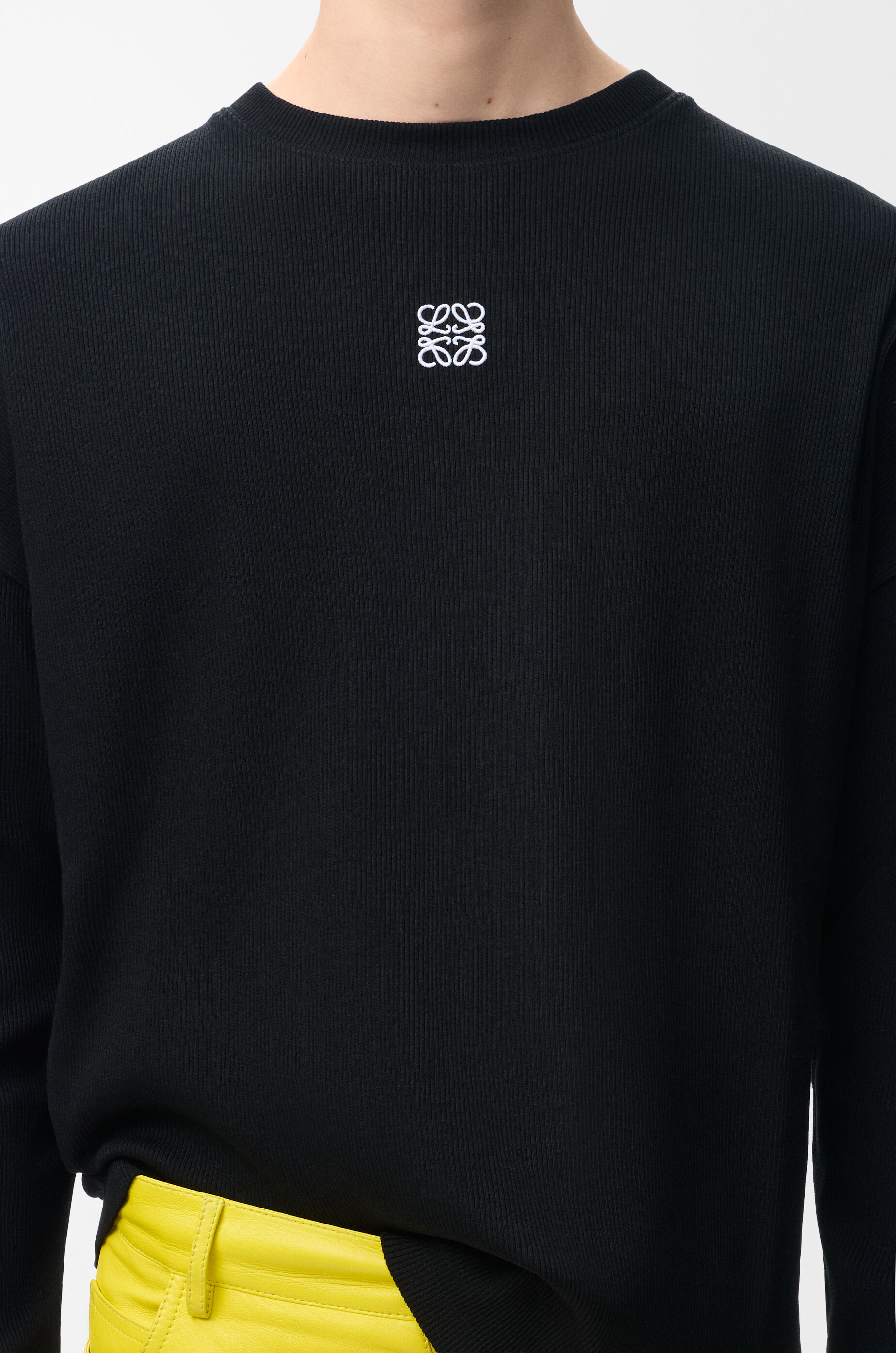オーバーサイズフィット ロングスリーブ Tシャツ（コットン） ブラック