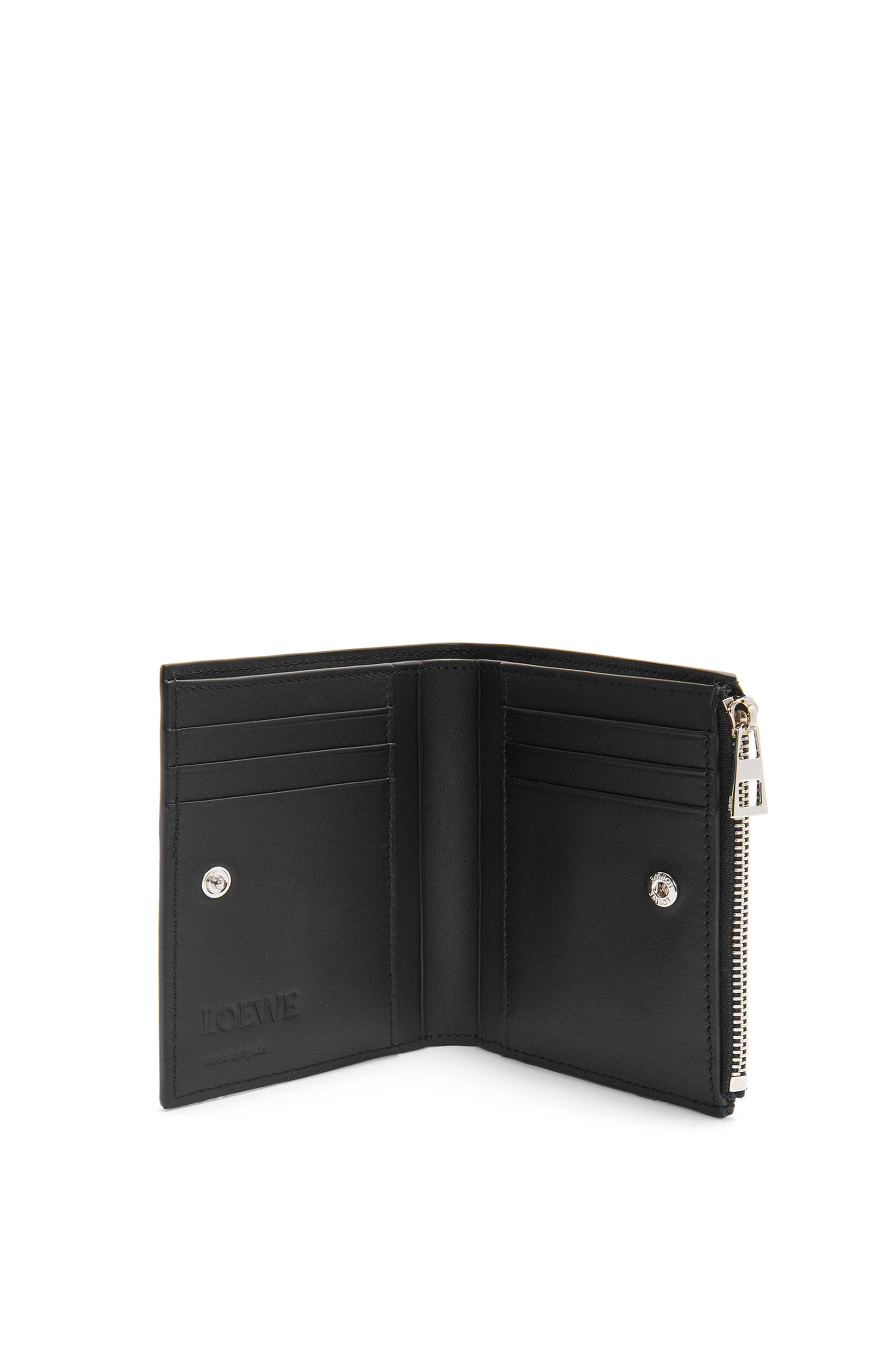 スリム コンパクトウォレット（シャイニーカーフ） ブラック/ディープネイビー - LOEWE