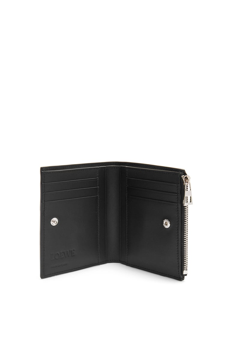 LOEWE Slim compact wallet in shiny calfskin	 Black/Deep Navy