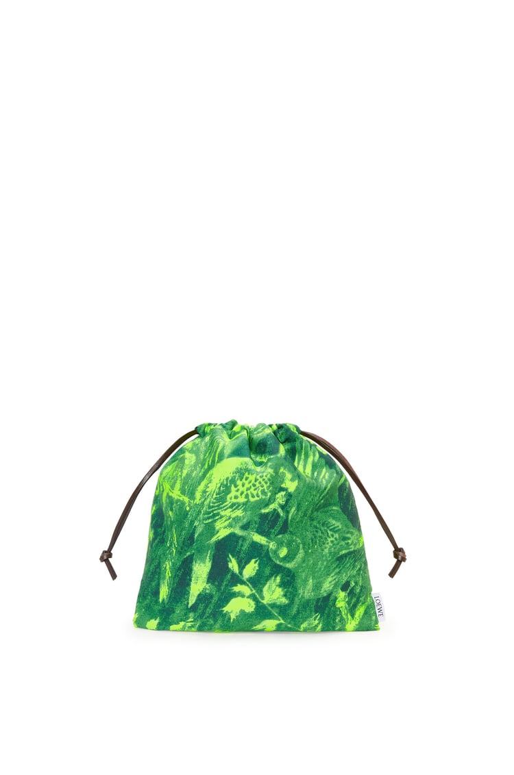 LOEWE Small drawstring pouch in canvas Lime/Blue