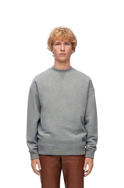 LOEWE Relaxed fit sweatshirt in cashmere and cotton Lead Grey plp_rd