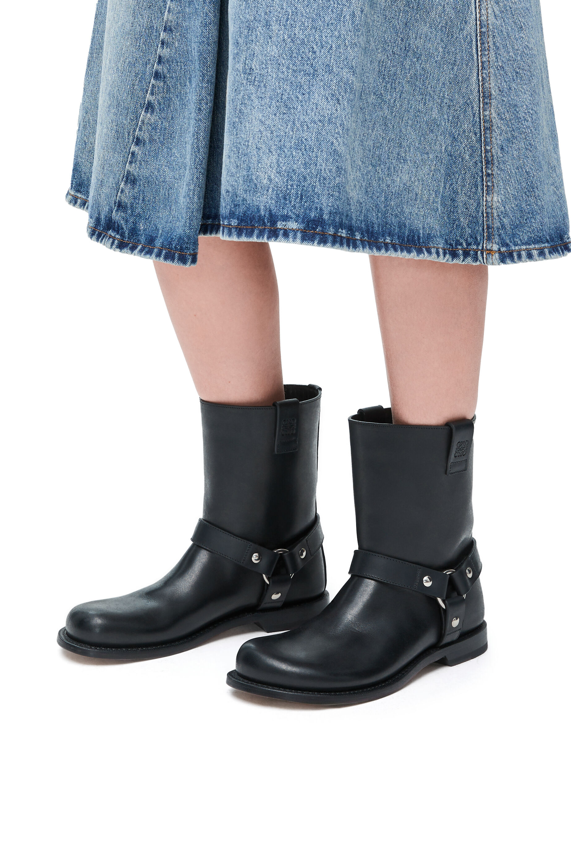 Short black biker boots on sale