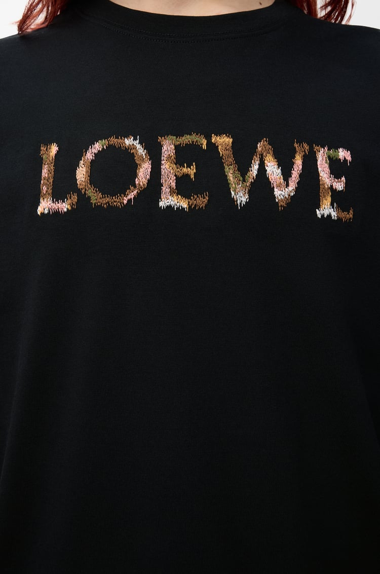 LOEWE 棉質寬鬆版型 T 恤 黑色