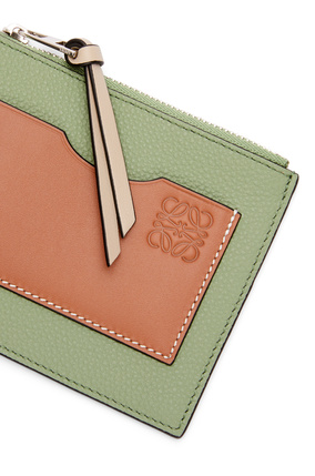 LOEWE Large coin cardholder in soft grained calfskin Rosemary/Tan plp_rd