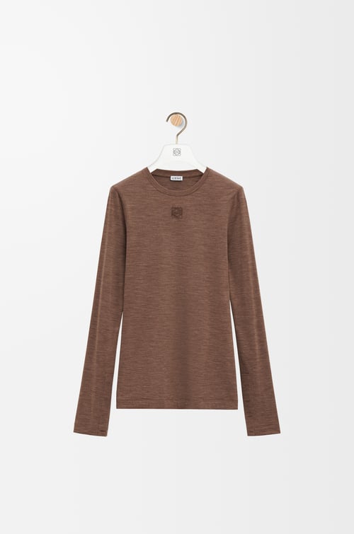 LOEWE ロングスリーブ トップス（ストレッチウール） チョコレートブラウン