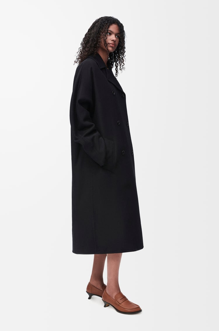 LOEWE Abrigo en lana y cashmere Negro