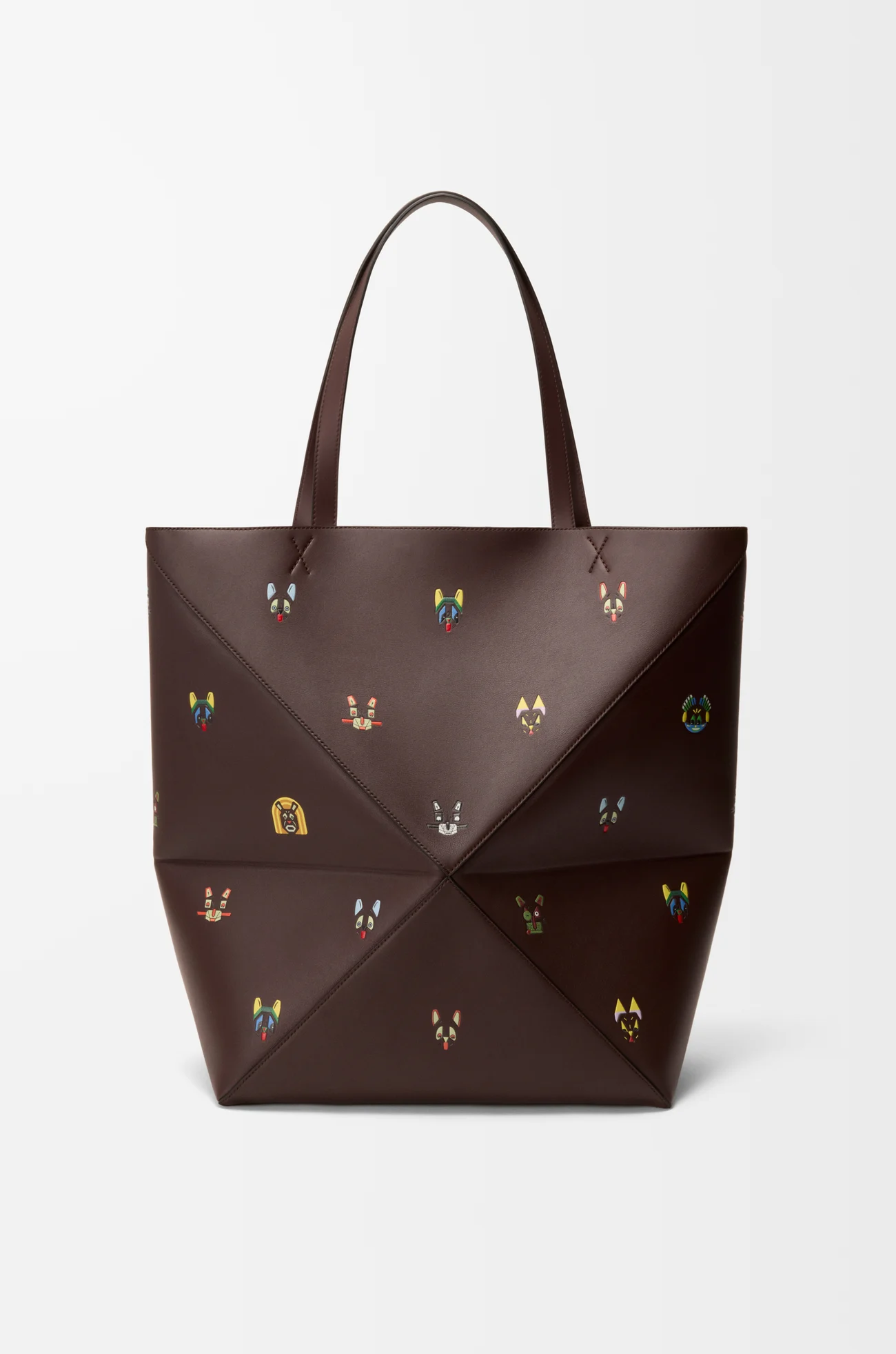 LOEWE Bolso Puzzle Fold tote Cats XL en piel napa de ternera Marrón