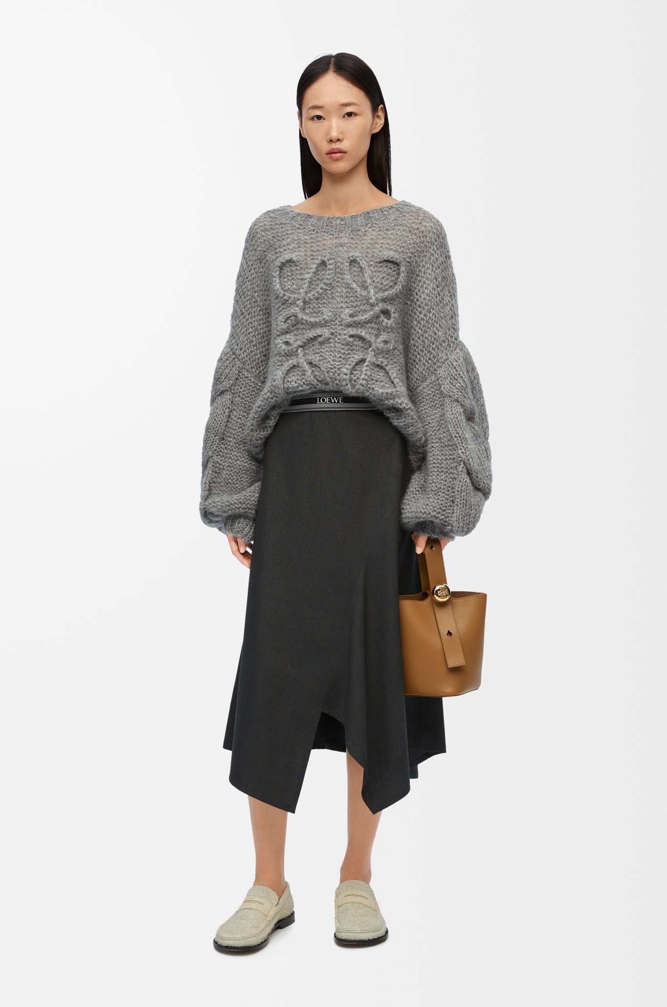 LOEWE 马海毛 Anagram 毛衣 混合灰色
