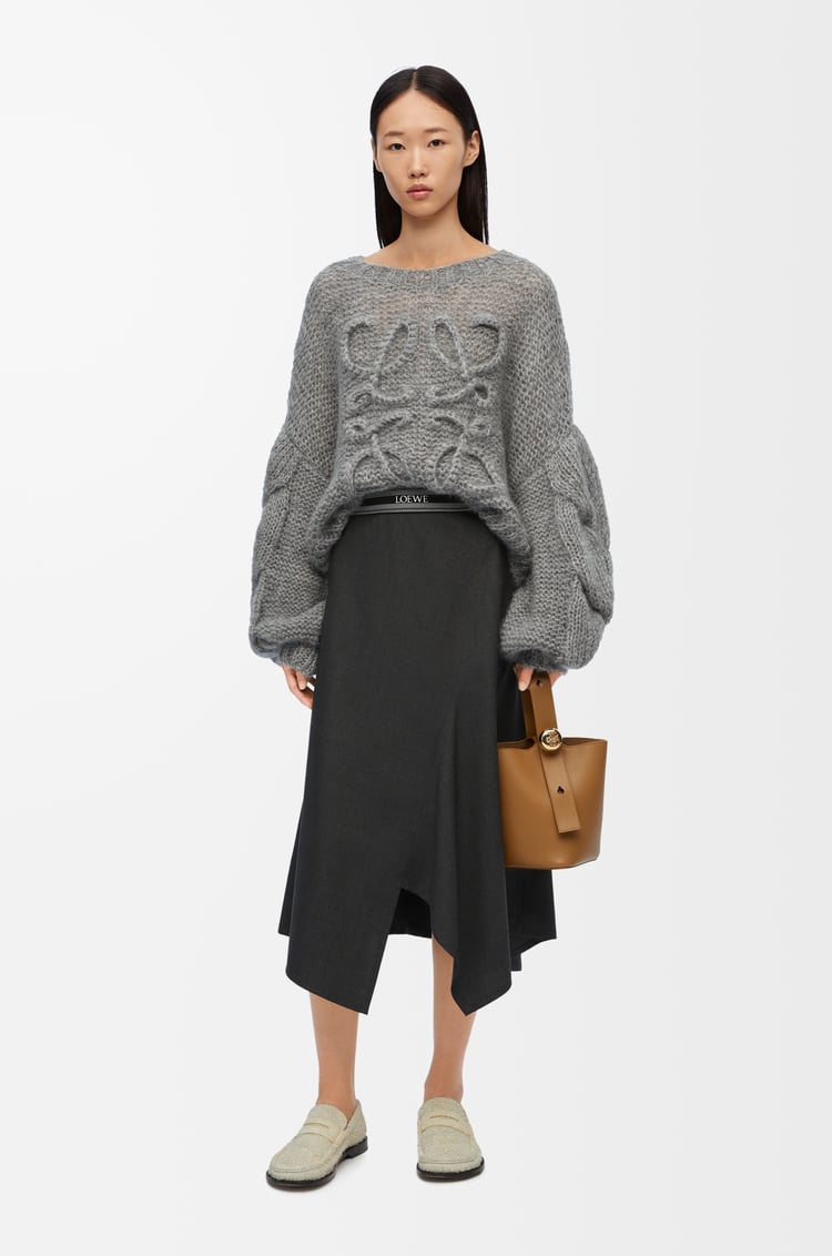 LOEWE Anagram sweater in mohair Grey Melange