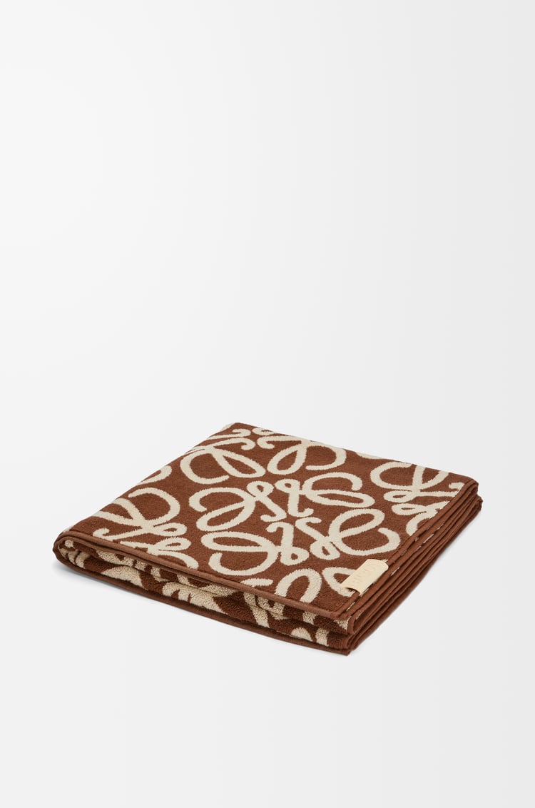 LOEWE Toalla en algodón Marrón/Beige