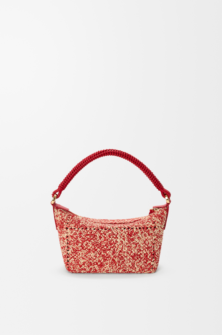 LOEWE Cala mini bag in melange raffia Red