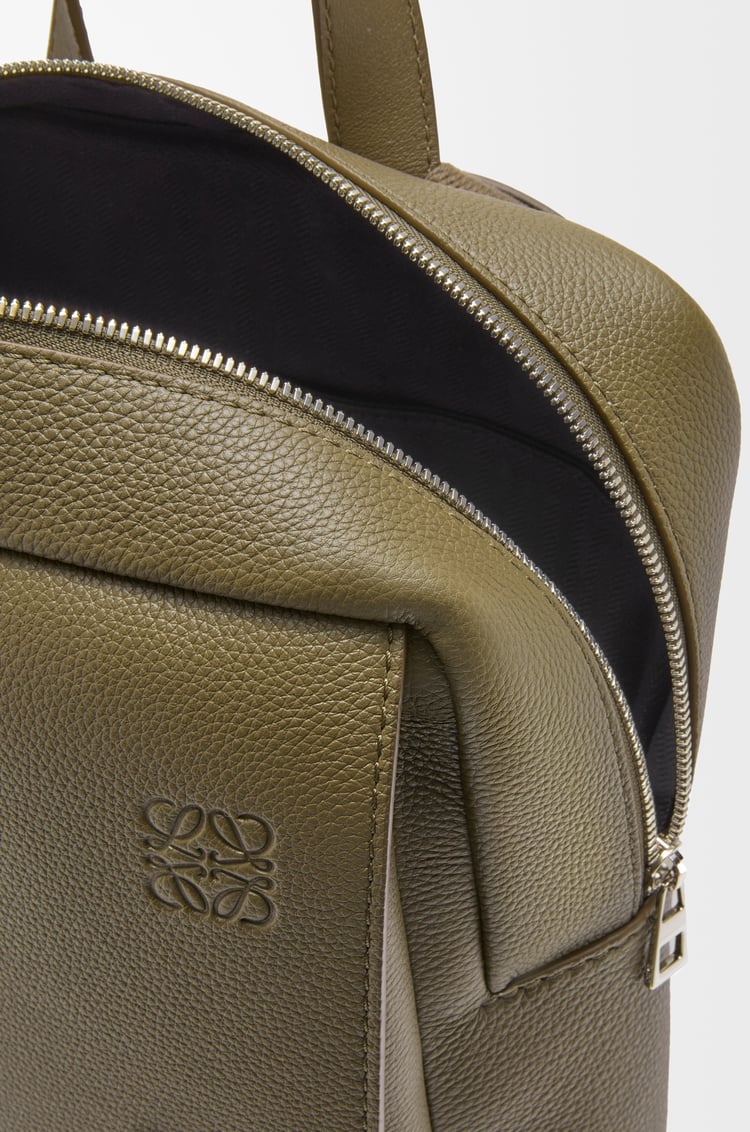 LOEWE Military backpack in soft grained calfskin Dark Khaki