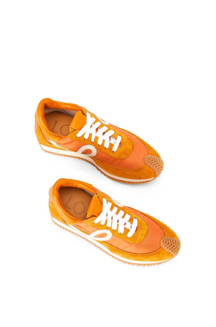 LOEWE Flow runner in suede and nylon Copper Orange