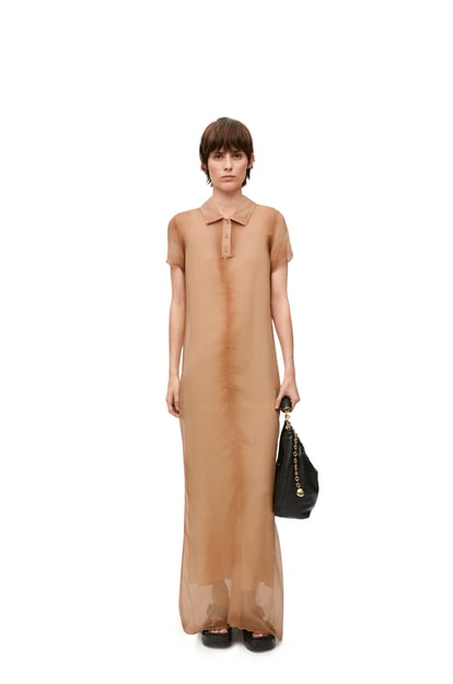 LOEWE Polo dress in silk Light Camel plp_rd