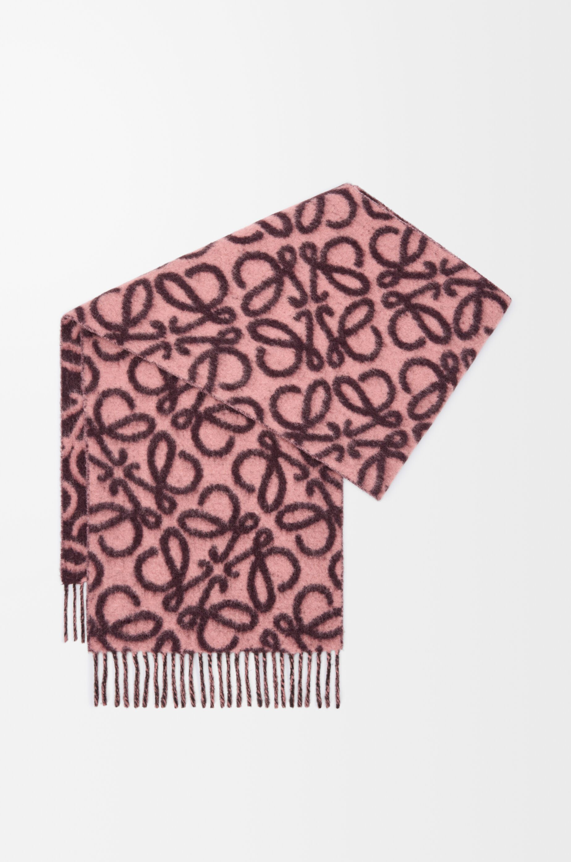 Anagram scarf in alpaca and wool blend Brown - LOEWE