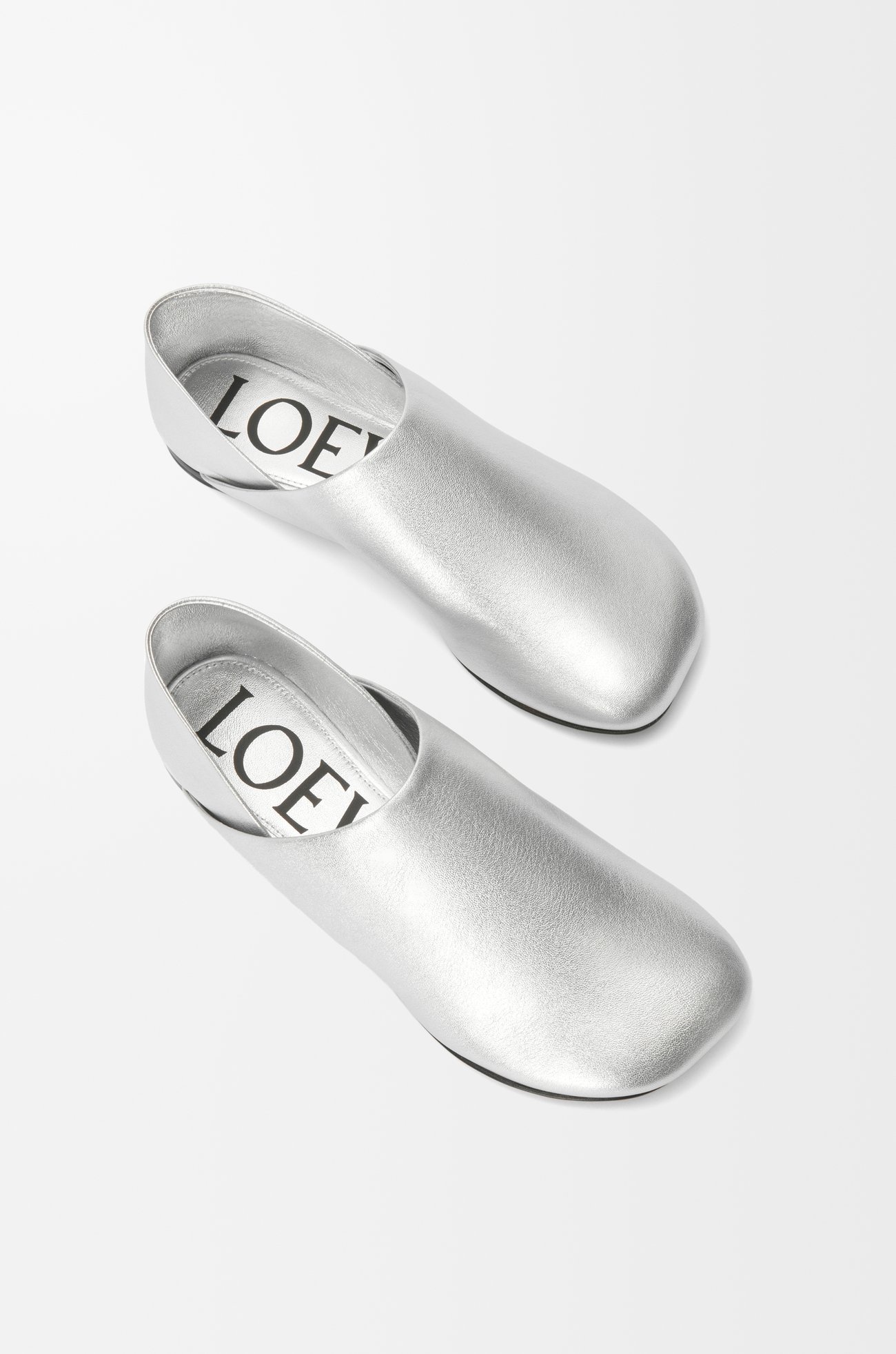 LOEWE Toy slipper in laminated lambskin Silver plp_rd