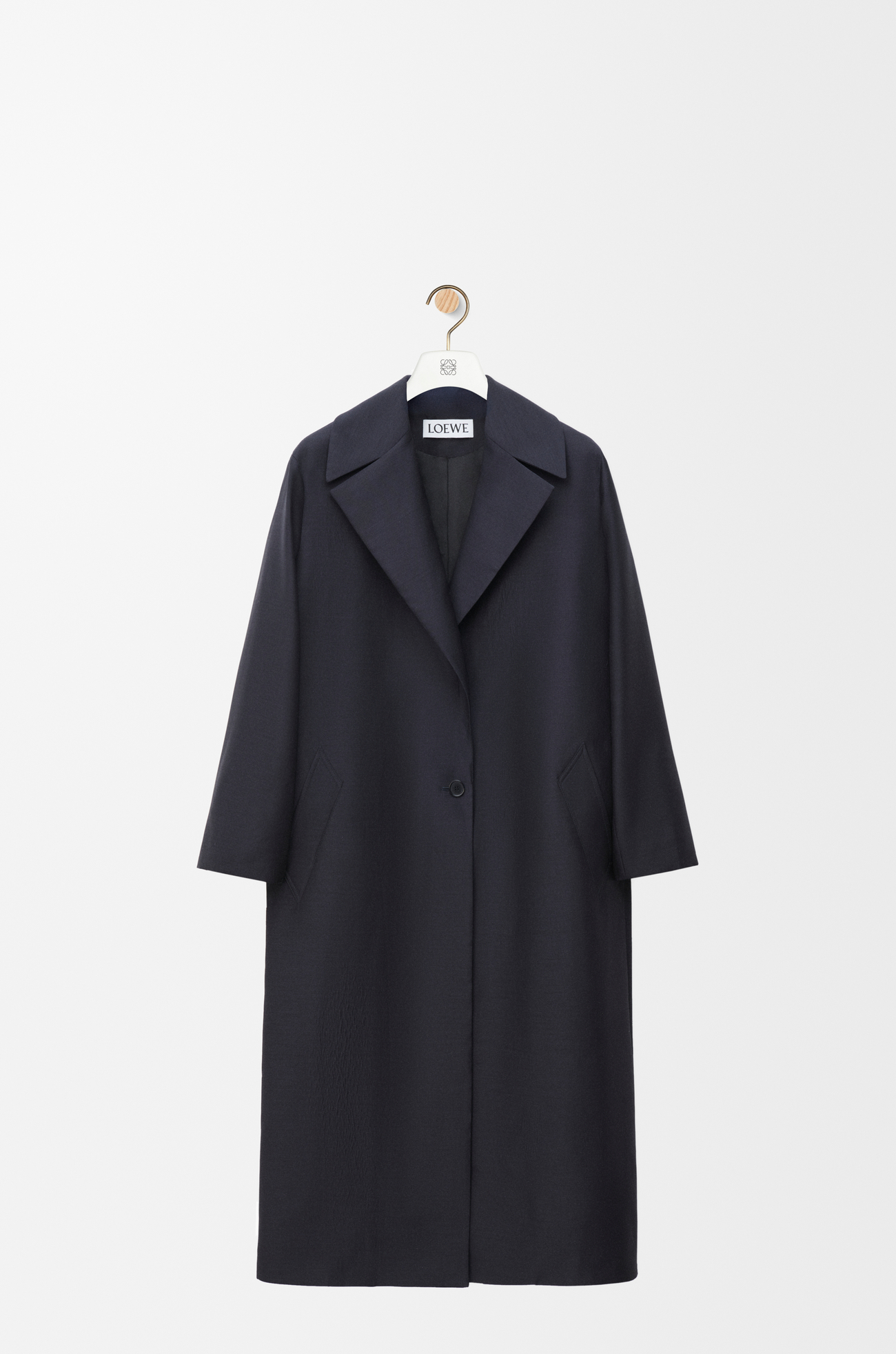 LOEWE Coat in wool and silk Dark Blue plp_rd