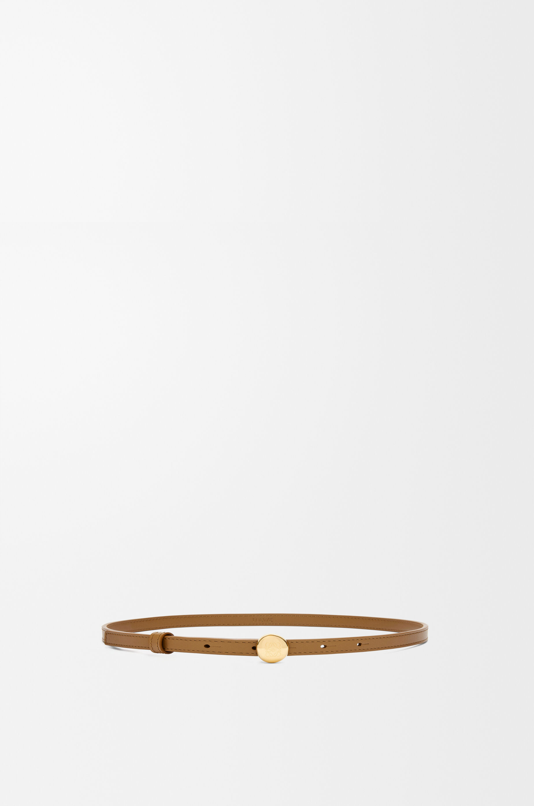 LOEWE Pebble belt in smooth calfskin Oak/Gold
