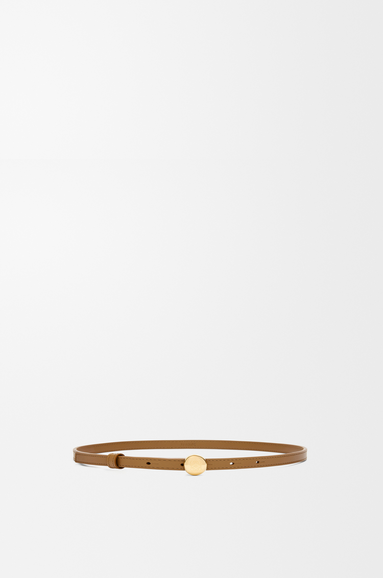 LOEWE Pebble belt in smooth calfskin Oak/Gold