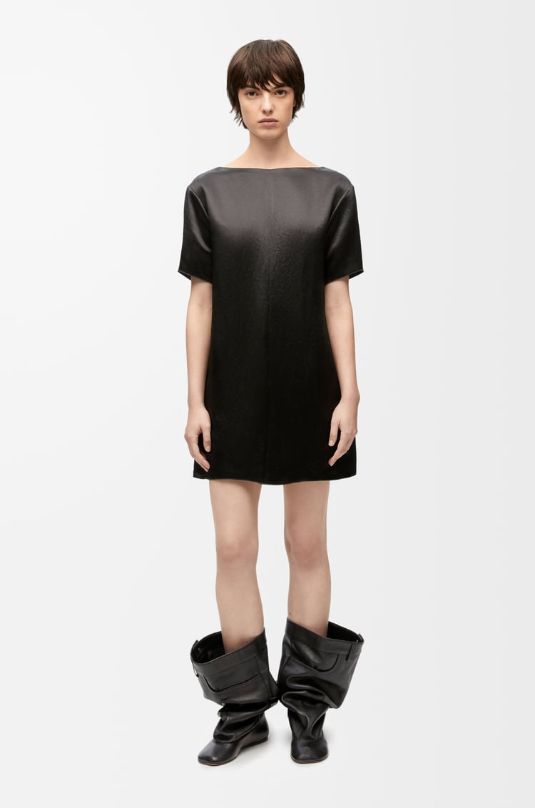 LOEWE Vestido con cadena en satén Negro
