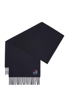 LOEWE Anagram scarf in cashmere Navy Blue plp_rd