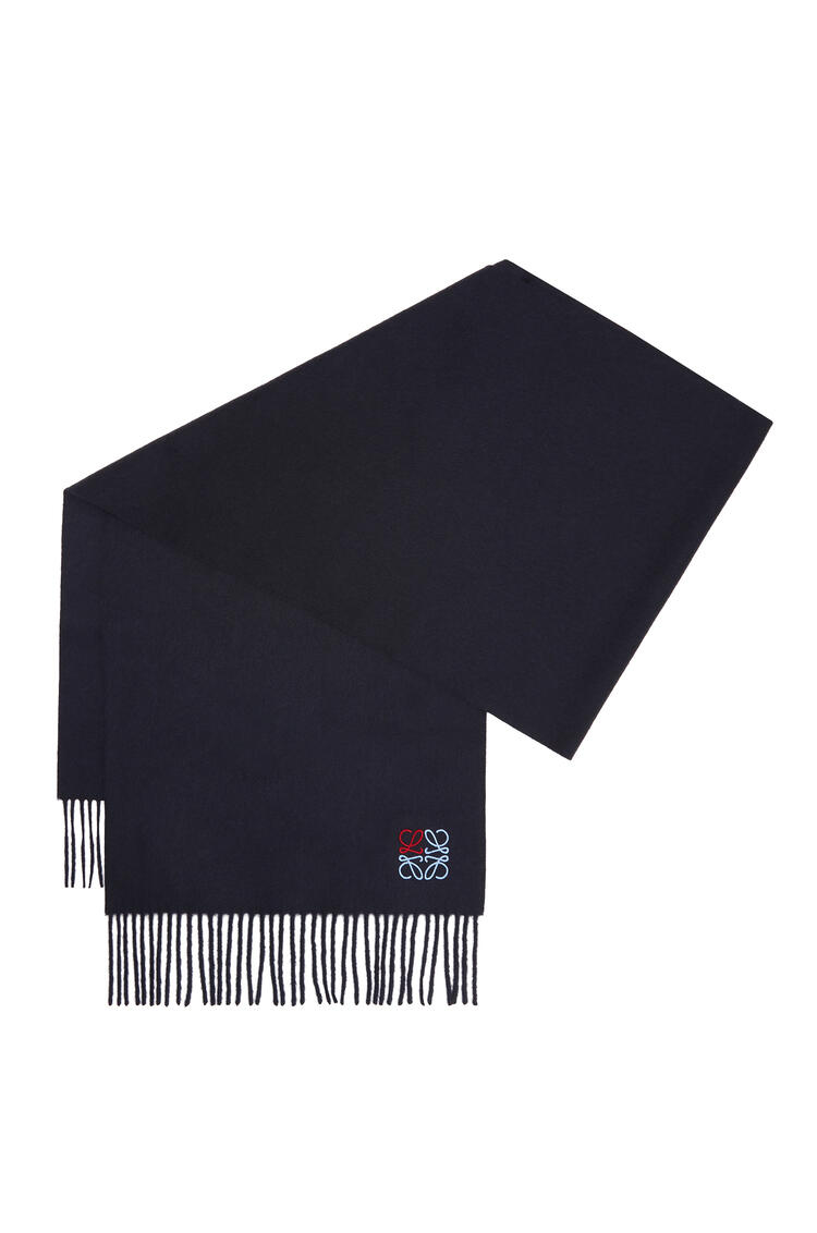 LOEWE Anagram scarf in cashmere Navy Blue pdp_rd