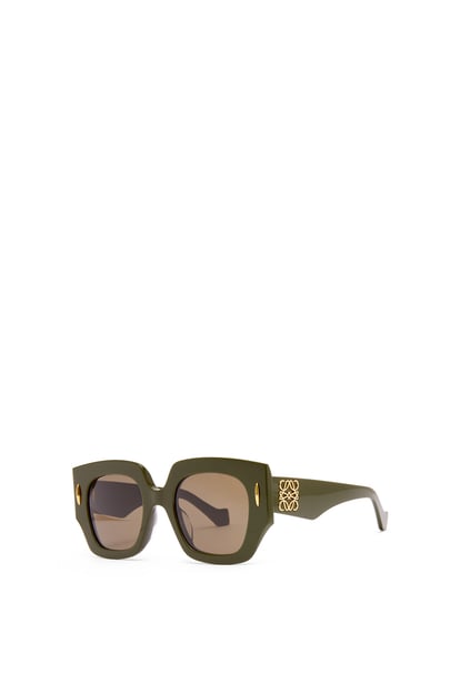 LOEWE Gafas de sol Square Screen en acetato Khaki Brillante plp_rd