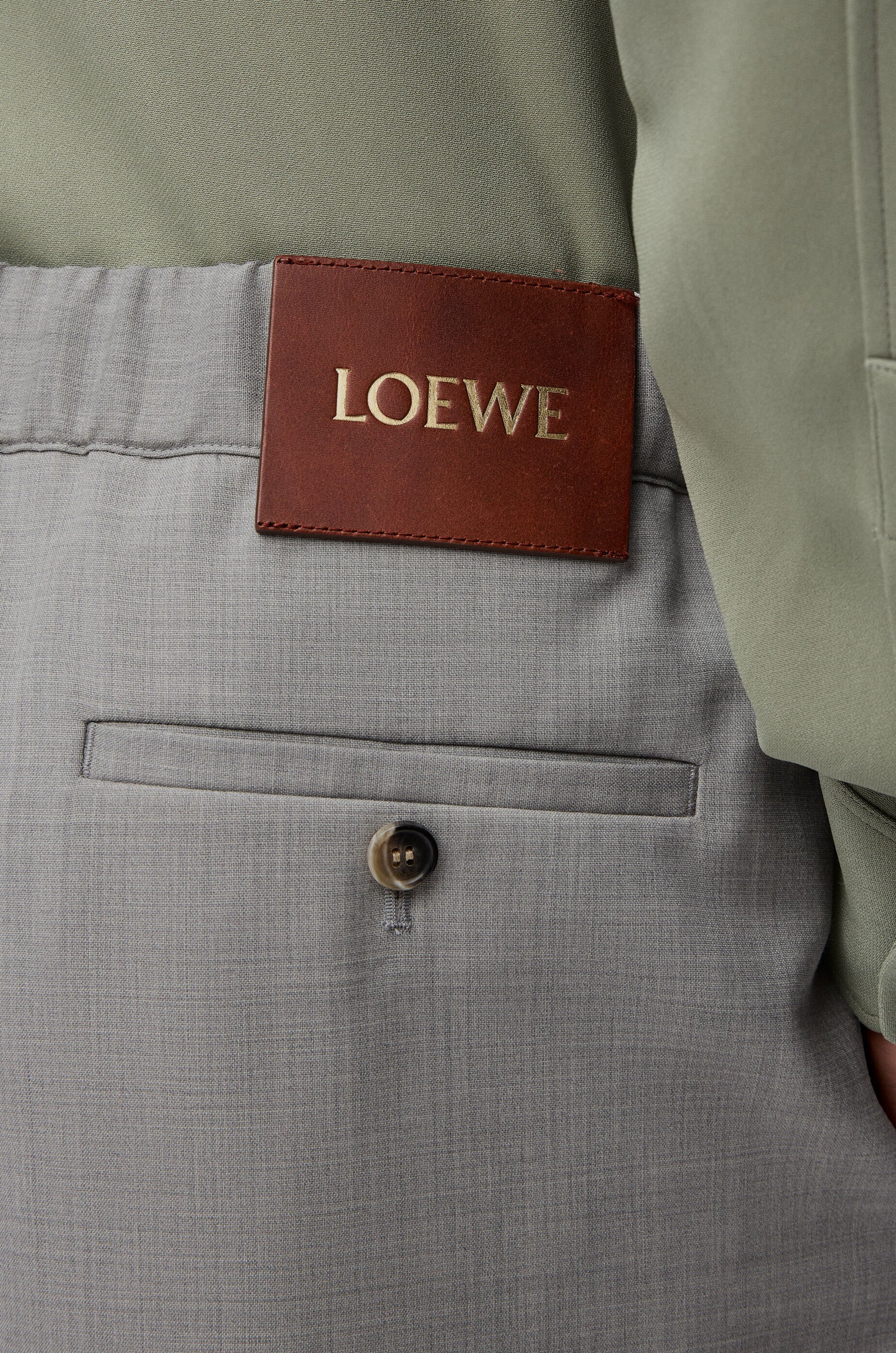 Drawstring trousers in wool Grey - LOEWE