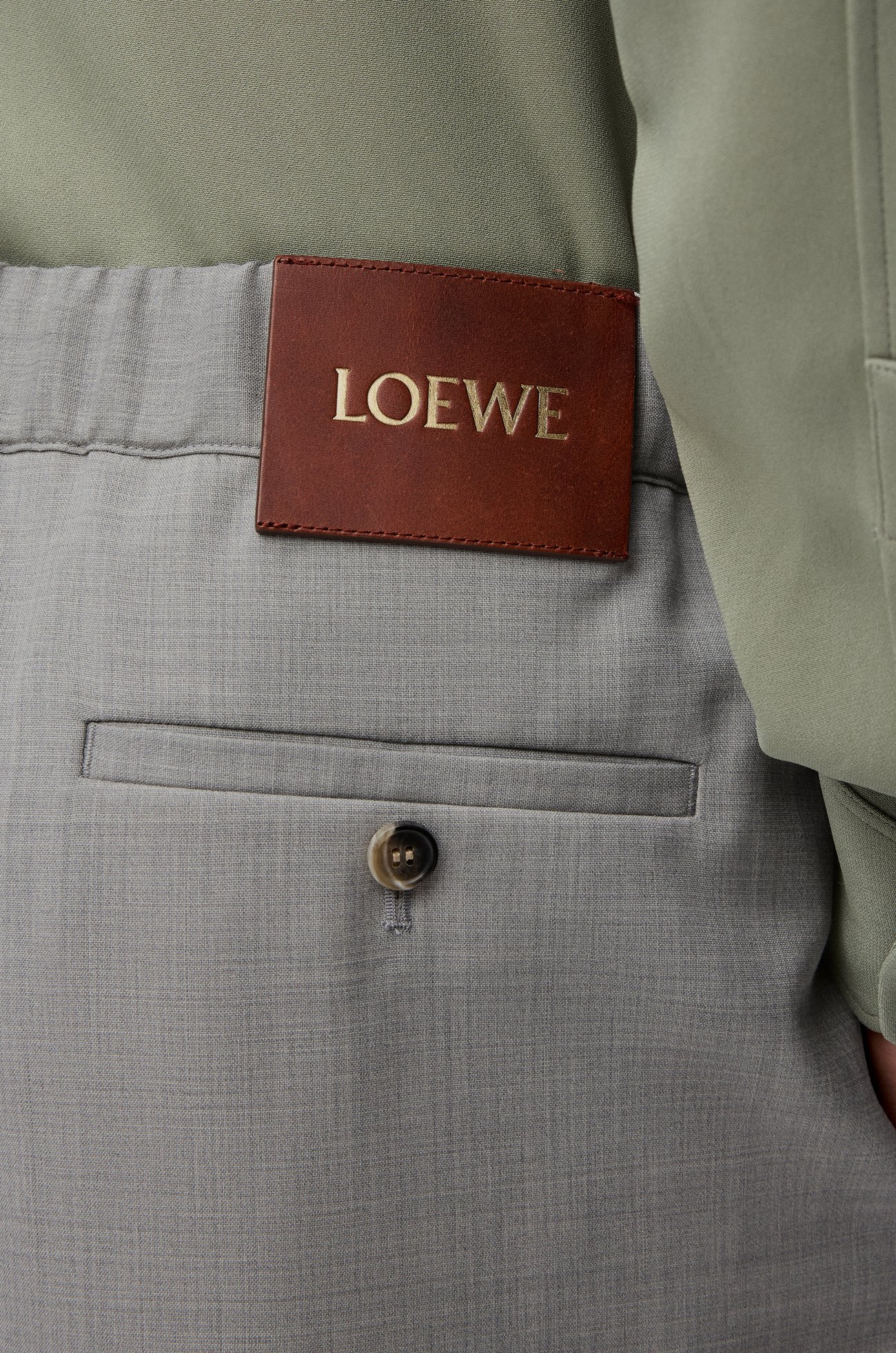 LOEWE Drawstring trousers in wool Grey