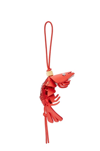 LOEWE Charm Shrimp en piel de ternera Rojo plp_rd