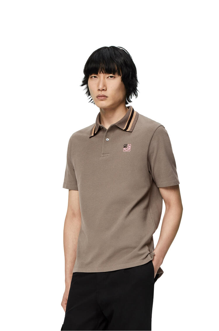 LOEWE Anagram polo in cotton Warm Grey