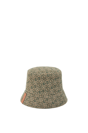 LOEWE Reversible Anagram bucket hat in jacquard and nylon Khaki Green/Tan plp_rd